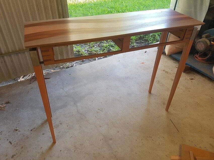 Contemporary Small Side Table With Mixed Materials