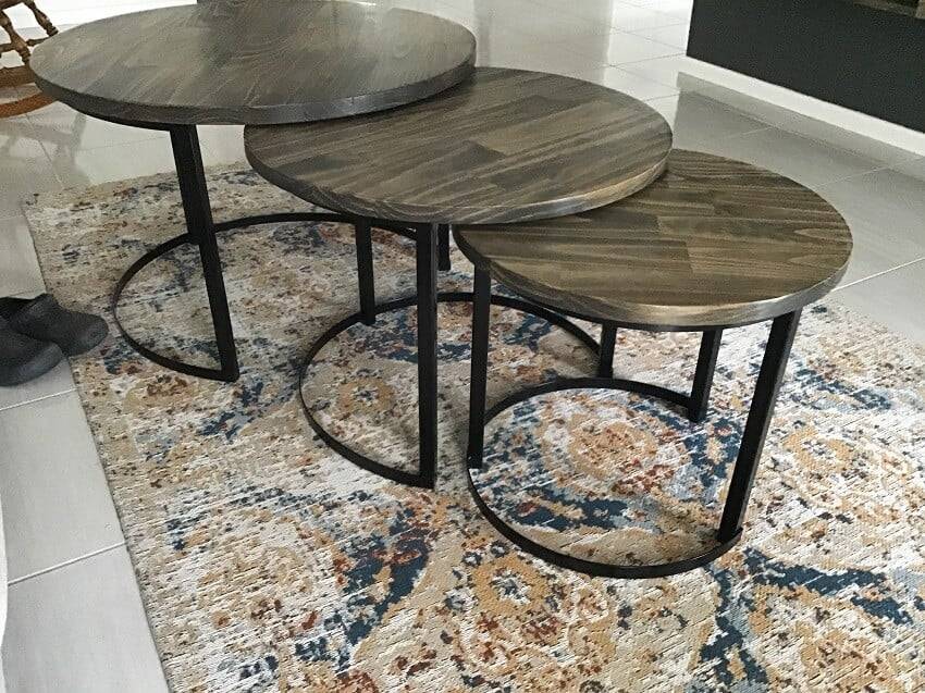 Fine handmade artisan furniture nested tables