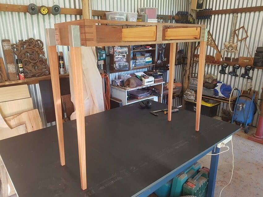 Contemporary Small Side Table With Mixed Materials