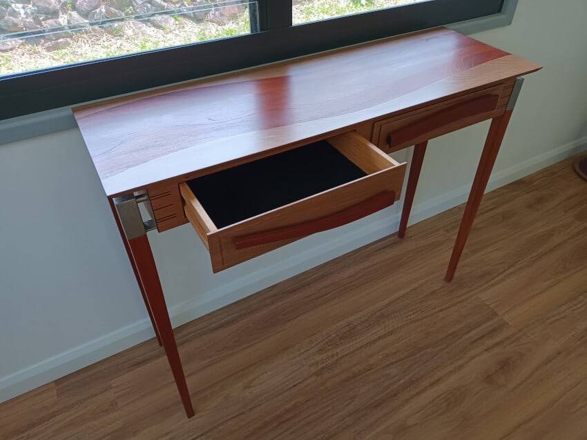 Contemporary Small Side Table With Mixed Materials