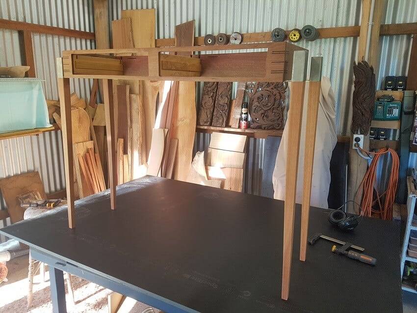 Contemporary Small Side Table With Mixed Materials